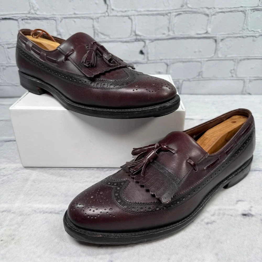 Allen Edmonds‎ Arlington Tassel Loafers Men's 9A Oxblood Burgundy Made USA 3777